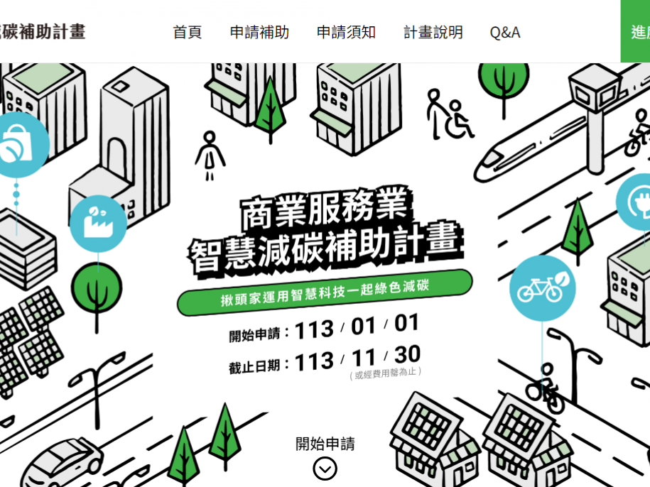 113年度「商業服務業智慧減碳補助」計畫，助中小企業低碳經營